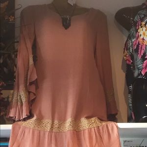 Long loose pink dress